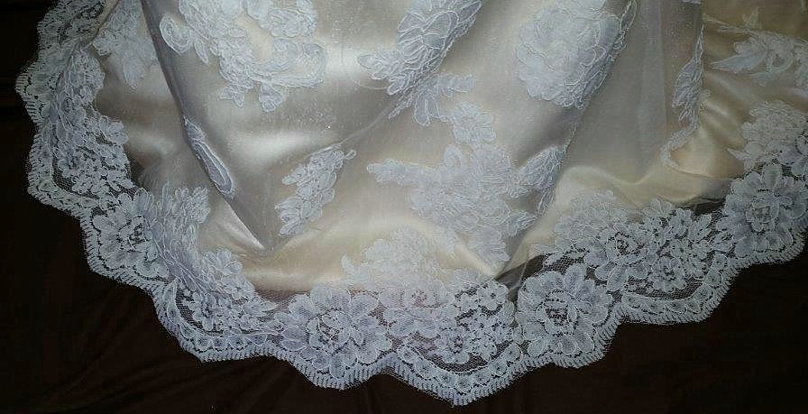 ivory lace mermaid flower girl dress